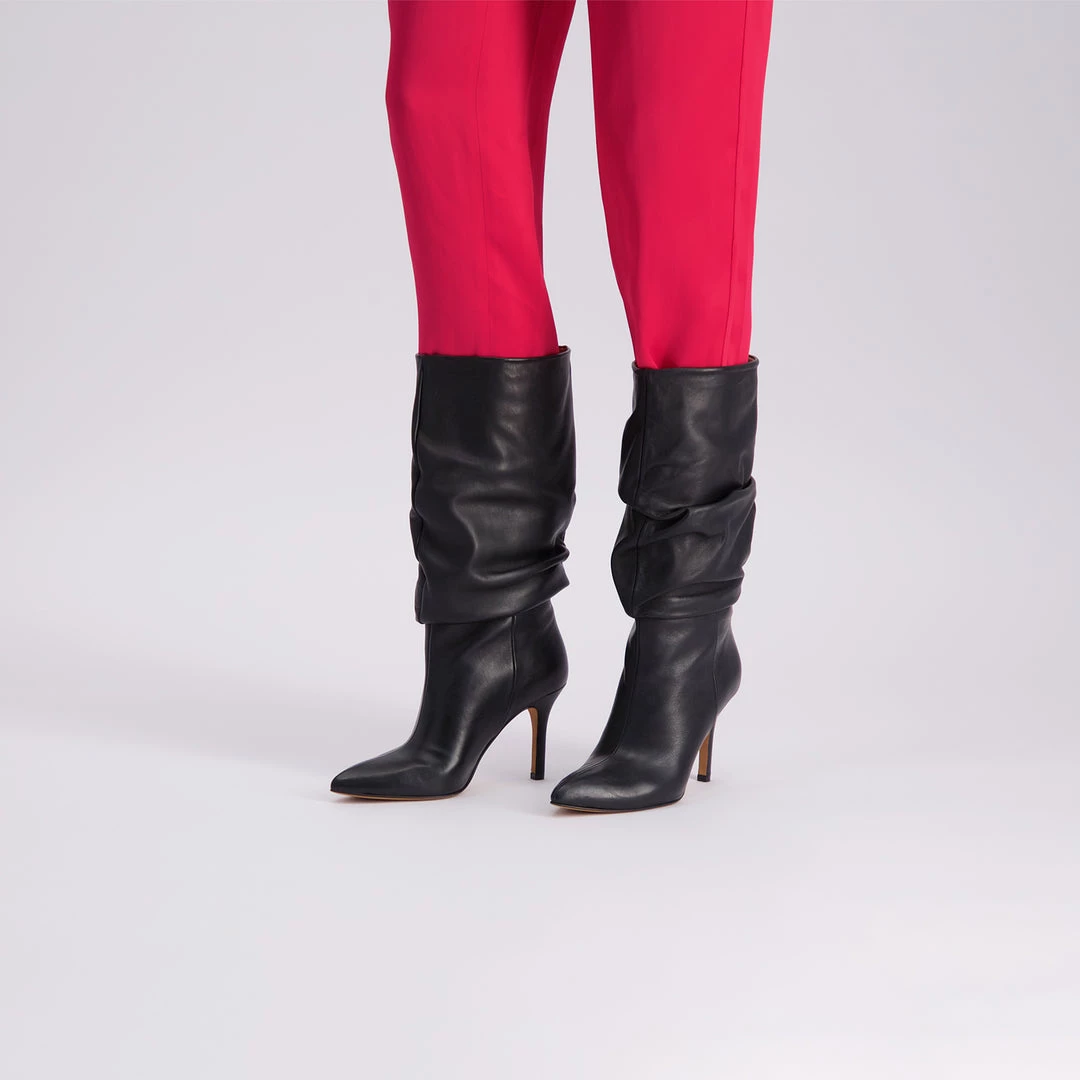 TORAL BLACK LEATHER SLOUCHY BOOTS 2 TORAL BLACK LEATHER SLOUCHY BOOTS