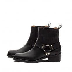 TORAL BLACK LEATHER ANKLE BOOTS