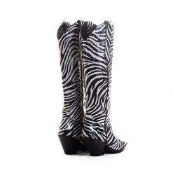 TORAL ZEBRA-EFFECT LEATHER KNEE-HIGH BOOTS