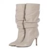 TORAL CREAM SLOUCHY BOOTS