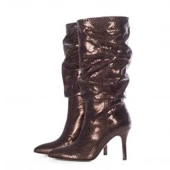 TORAL METALLIC BROWN SLOUCHY BOOTS
