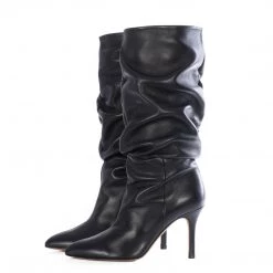 TORAL BLACK LEATHER SLOUCHY BOOTS 9 TORAL BLACK LEATHER SLOUCHY BOOTS