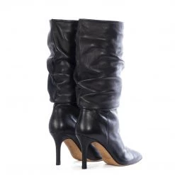 TORAL BLACK LEATHER SLOUCHY BOOTS 7 TORAL BLACK LEATHER SLOUCHY BOOTS