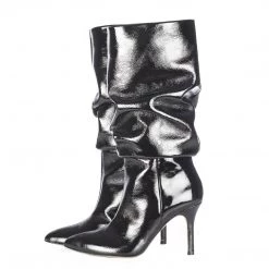 TORAL BLACK PATENT LEATHER SLOUCHY BOOTS 6 TORAL BLACK PATENT LEATHER SLOUCHY BOOTS