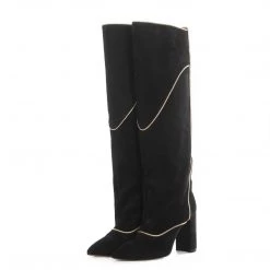 TORAL KNEE-HIGH BOOTS WITH GOLD TRIM