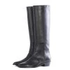 TORAL BLACK LEATHER KNEE-HIGH BOOTS