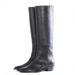 TORAL BLACK LEATHER KNEE-HIGH BOOTS