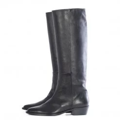 TORAL BLACK LEATHER KNEE-HIGH BOOTS 7 TORAL BLACK LEATHER KNEE-HIGH BOOTS