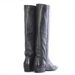 TORAL BLACK LEATHER KNEE-HIGH BOOTS 8 TORAL BLACK LEATHER KNEE-HIGH BOOTS