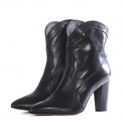 Boots TORAL BLACK LEATHER WESTERN BOOTIES