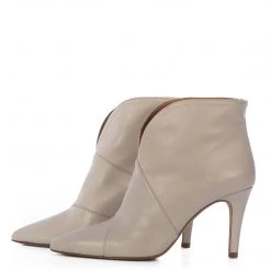 TORAL CREAM LEATHER ANKLE BOOTS