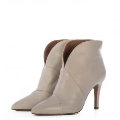 TORAL CREAM LEATHER ANKLE BOOTS