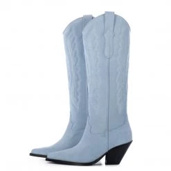 TORAL SKY BLUE SUEDE TALL COWBOY BOOTS Bestsellers