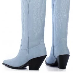 TORAL SKY BLUE SUEDE TALL COWBOY BOOTS Bestsellers