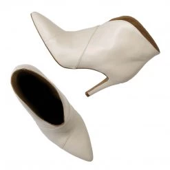 TORAL OFF-WHITE LEATHER ANKLE BOOTS