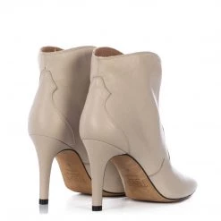 TORAL CREAM LEATHER ANKLE BOOTS