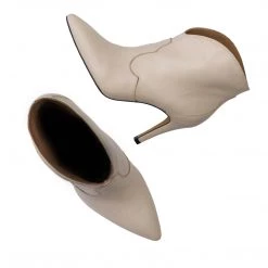 TORAL CREAM LEATHER ANKLE BOOTS