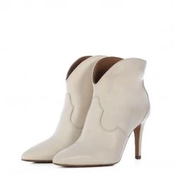 TORAL OFF-WHITE LEATHER ANKLE BOOTS 9 TORAL OFF-WHITE LEATHER ANKLE BOOTS