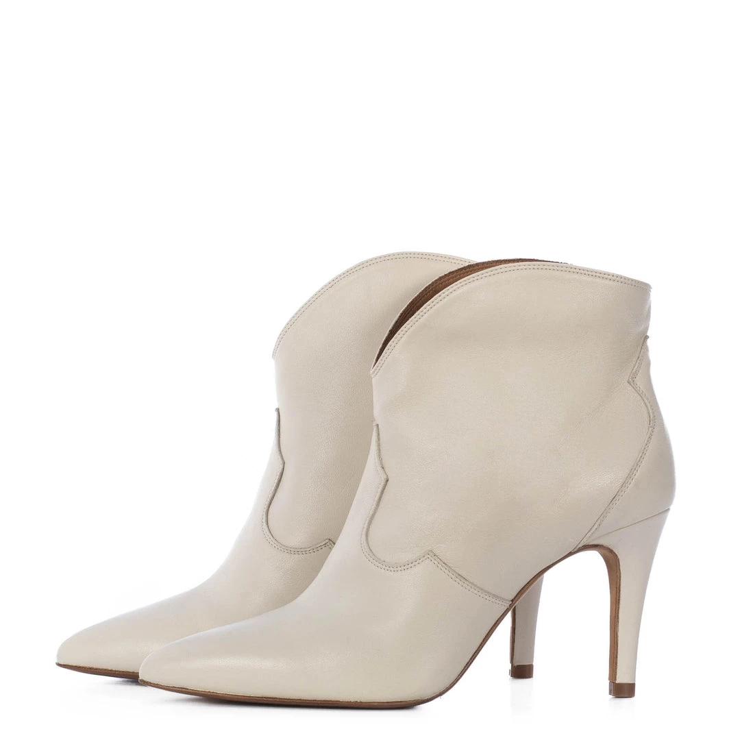 TORAL OFF-WHITE LEATHER ANKLE BOOTS 2 TORAL OFF-WHITE LEATHER ANKLE BOOTS