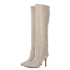 TORAL CREAM LEATHER TALL BOOTS