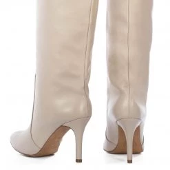 TORAL CREAM LEATHER TALL BOOTS 7 TORAL CREAM LEATHER TALL BOOTS