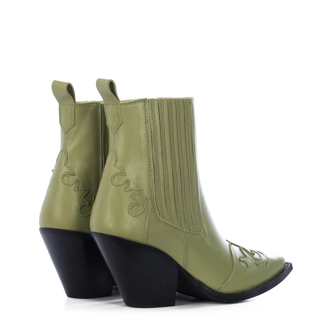 TORAL GREEN LEATHER ANKLE BOOTS 4 TORAL GREEN LEATHER ANKLE BOOTS