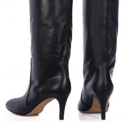 TORAL BLACK LEATHER TALL BOOTS 7 TORAL BLACK LEATHER TALL BOOTS