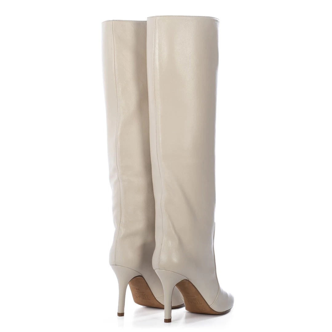TORAL OFF-WHITE LEATHER TALL BOOTS 3 TORAL OFF-WHITE LEATHER TALL BOOTS
