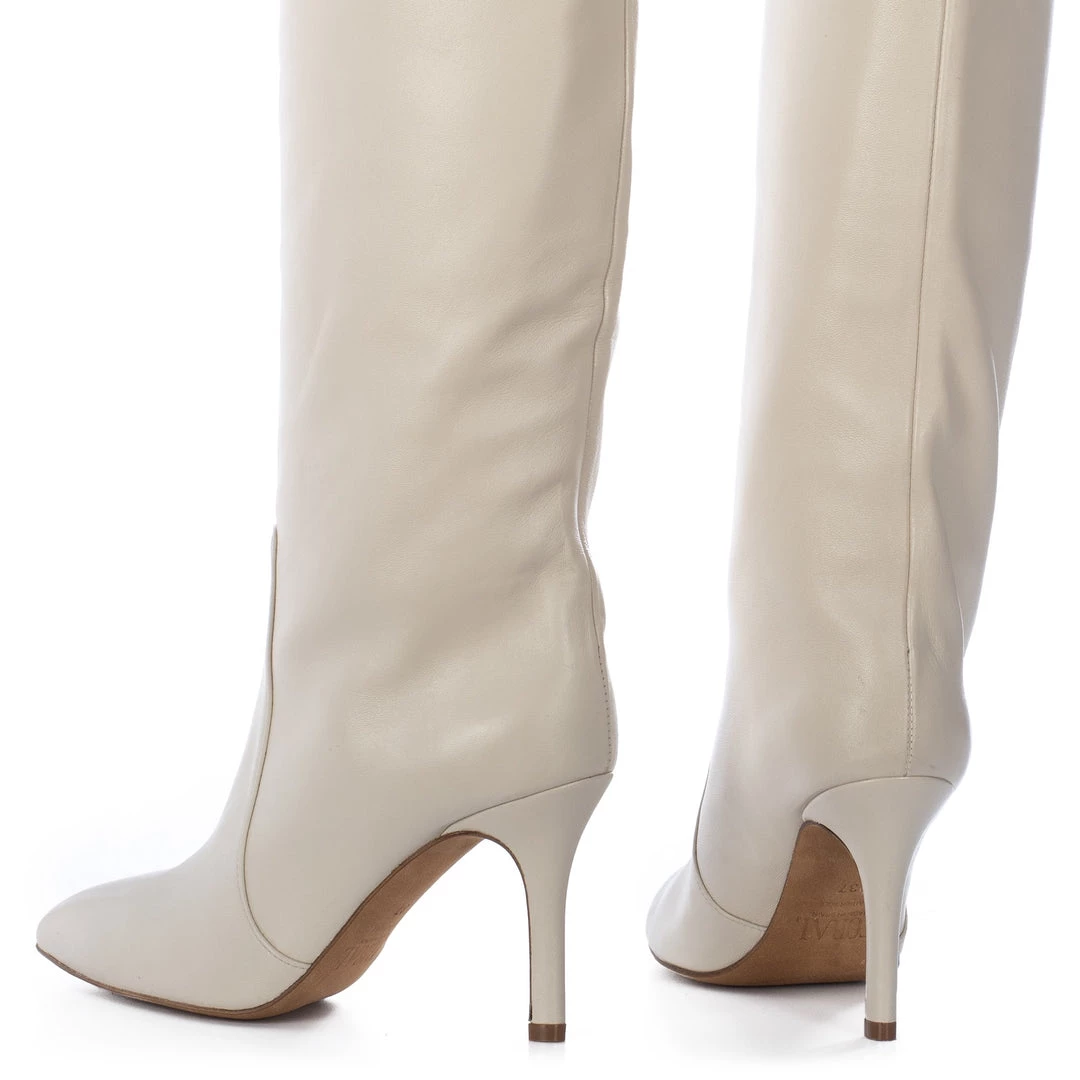 TORAL OFF-WHITE LEATHER TALL BOOTS 4 TORAL OFF-WHITE LEATHER TALL BOOTS