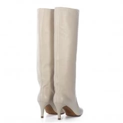TORAL OFF-WHITE LEATHER TALL BOOTS