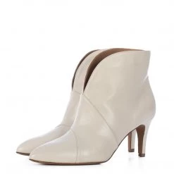 TORAL CREAM LEATHER ANKLE BOOTS