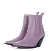 TORAL LILA LEATHER ANKLE BOOTS