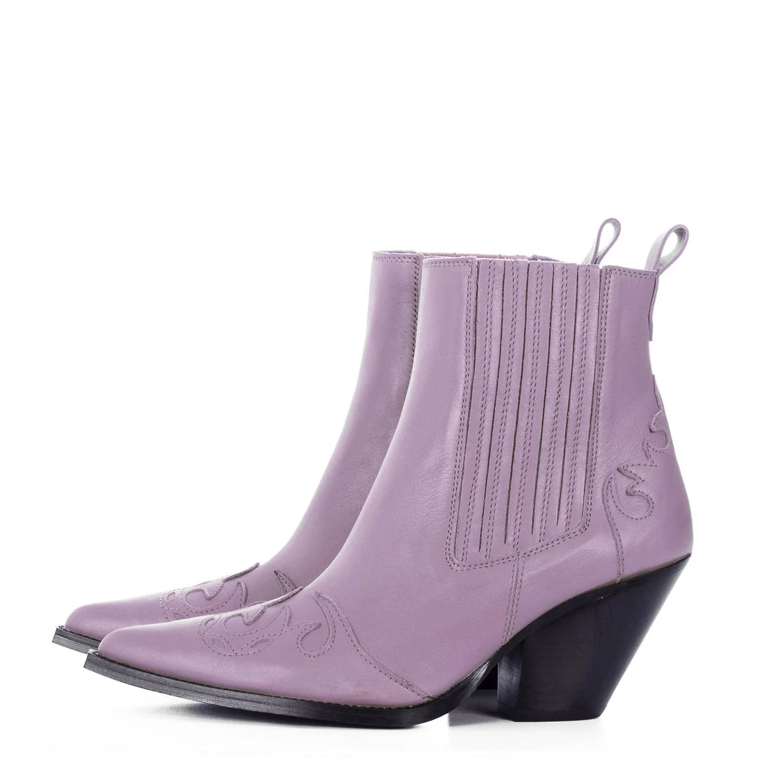 TORAL LILA LEATHER ANKLE BOOTS 2 TORAL LILA LEATHER ANKLE BOOTS