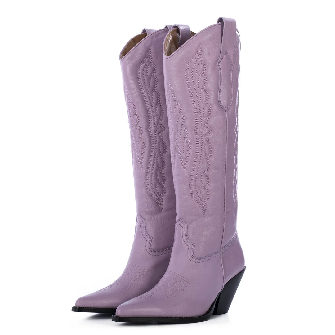 TORAL LILA LEATHER TALL COWBOY BOOTS 1 TORAL LILA LEATHER TALL COWBOY BOOTS