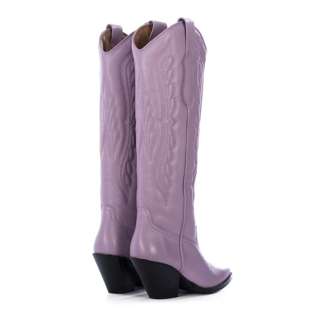 TORAL LILA LEATHER TALL COWBOY BOOTS 3 TORAL LILA LEATHER TALL COWBOY BOOTS