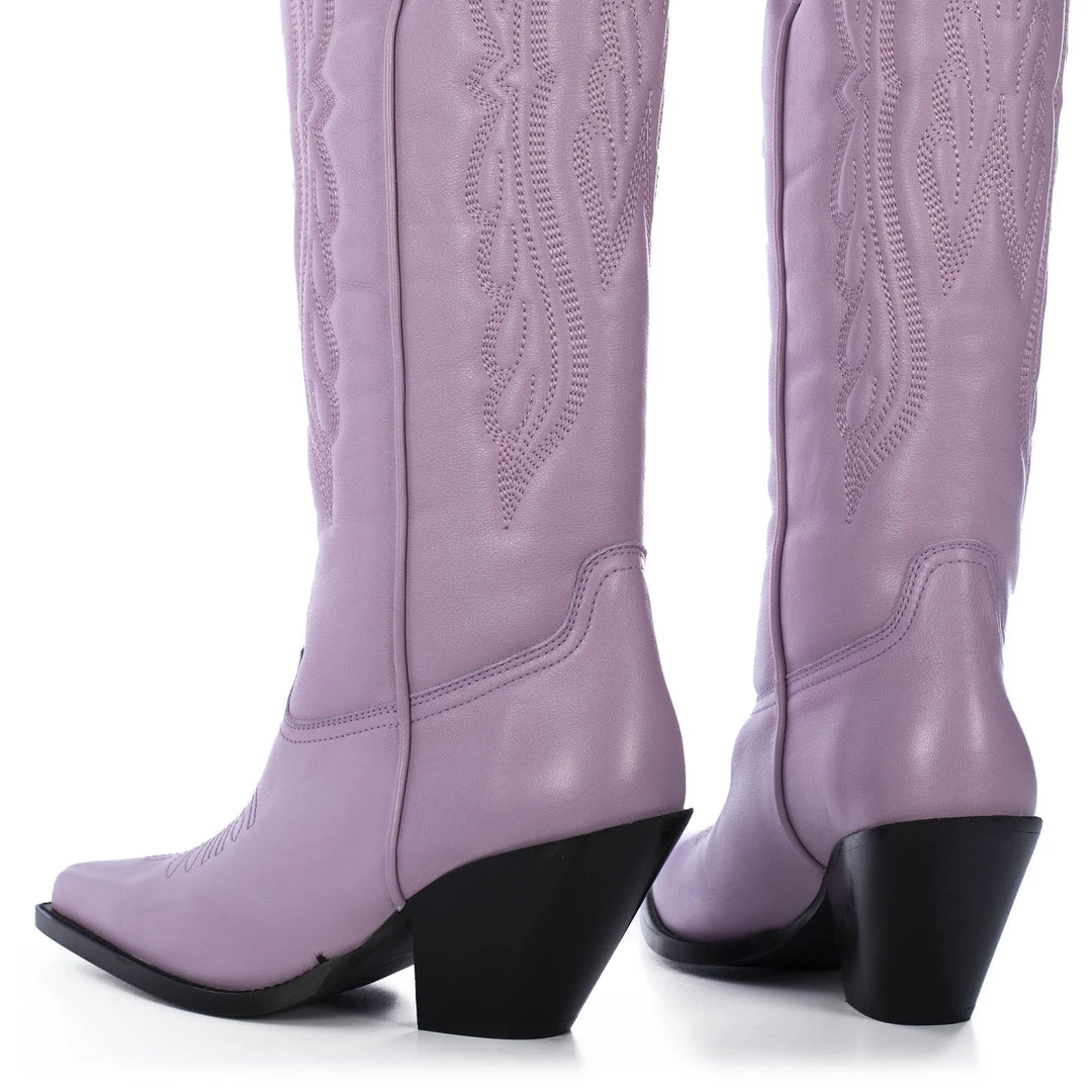 TORAL LILA LEATHER TALL COWBOY BOOTS 4 TORAL LILA LEATHER TALL COWBOY BOOTS