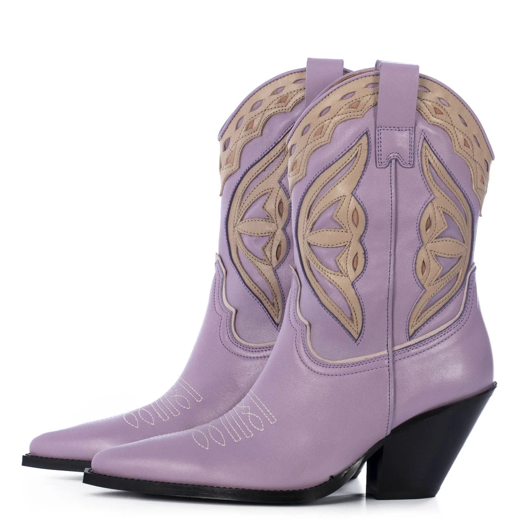 Bestsellers TORAL LILA LEATHER COWBOY BOOTS 2 Bestsellers TORAL LILA LEATHER COWBOY BOOTS