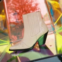 TORAL SAND LEATHER ANKLE BOOTS