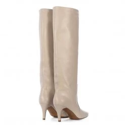 TORAL CREAM LEATHER TALL BOOTS