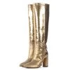 Toral TEXTURED GOLD METALLIC TALL BOOTS