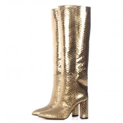 Toral TEXTURED GOLD METALLIC TALL BOOTS 9 Toral TEXTURED GOLD METALLIC TALL BOOTS