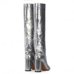 Toral TEXTURED SILVER METALLIC TALL BOOTS 7 Toral TEXTURED SILVER METALLIC TALL BOOTS