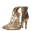 Toral TEXTURED GOLD METALLIC ANKLE BOOTS