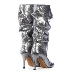 Toral TEXTURED SILVER METALLIC SLOUCHY BOOTS