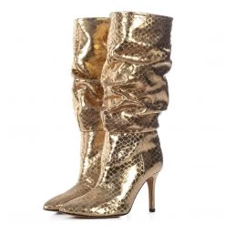 Toral TEXTURED GOLD METALLIC SLOUCHY BOOTS