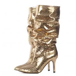 Toral TEXTURED GOLD METALLIC SLOUCHY BOOTS
