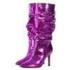 Toral TEXTURED FUCHSIA METALLIC SLOUCHY BOOTS