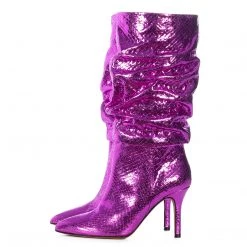 Toral TEXTURED FUCHSIA METALLIC SLOUCHY BOOTS