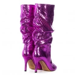Toral TEXTURED FUCHSIA METALLIC SLOUCHY BOOTS