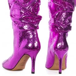 Toral TEXTURED FUCHSIA METALLIC SLOUCHY BOOTS